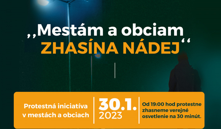 Aktuality / Demonštratívne zhasnutie verejného osvetlenia 30.1.2023 - foto