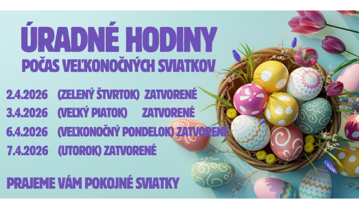 Úradné hodiny počas sviatkov